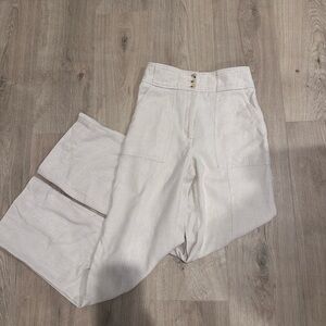 Express Cream Textured Pants